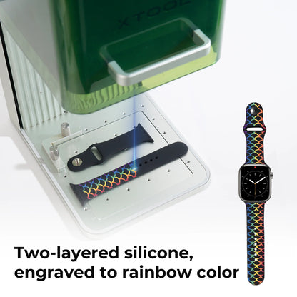 Silicone Apple Watch Bands with Laserable Rainbow Filling (Classic)