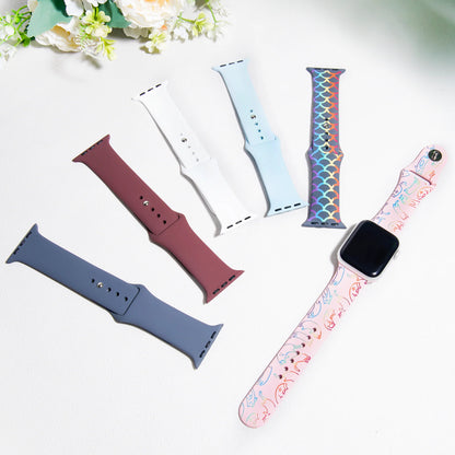 Silicone Apple Watch Bands with Laserable Rainbow Filling (Classic)