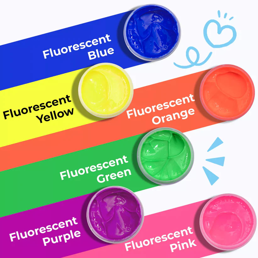 Fluorescent Screen Printing Ink Set (6 Colors) - 100ml