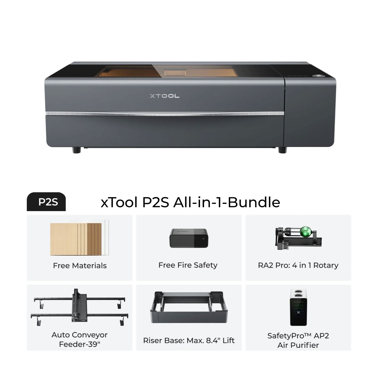 xTool P2S - (Grey)- All-in-1 Bundle