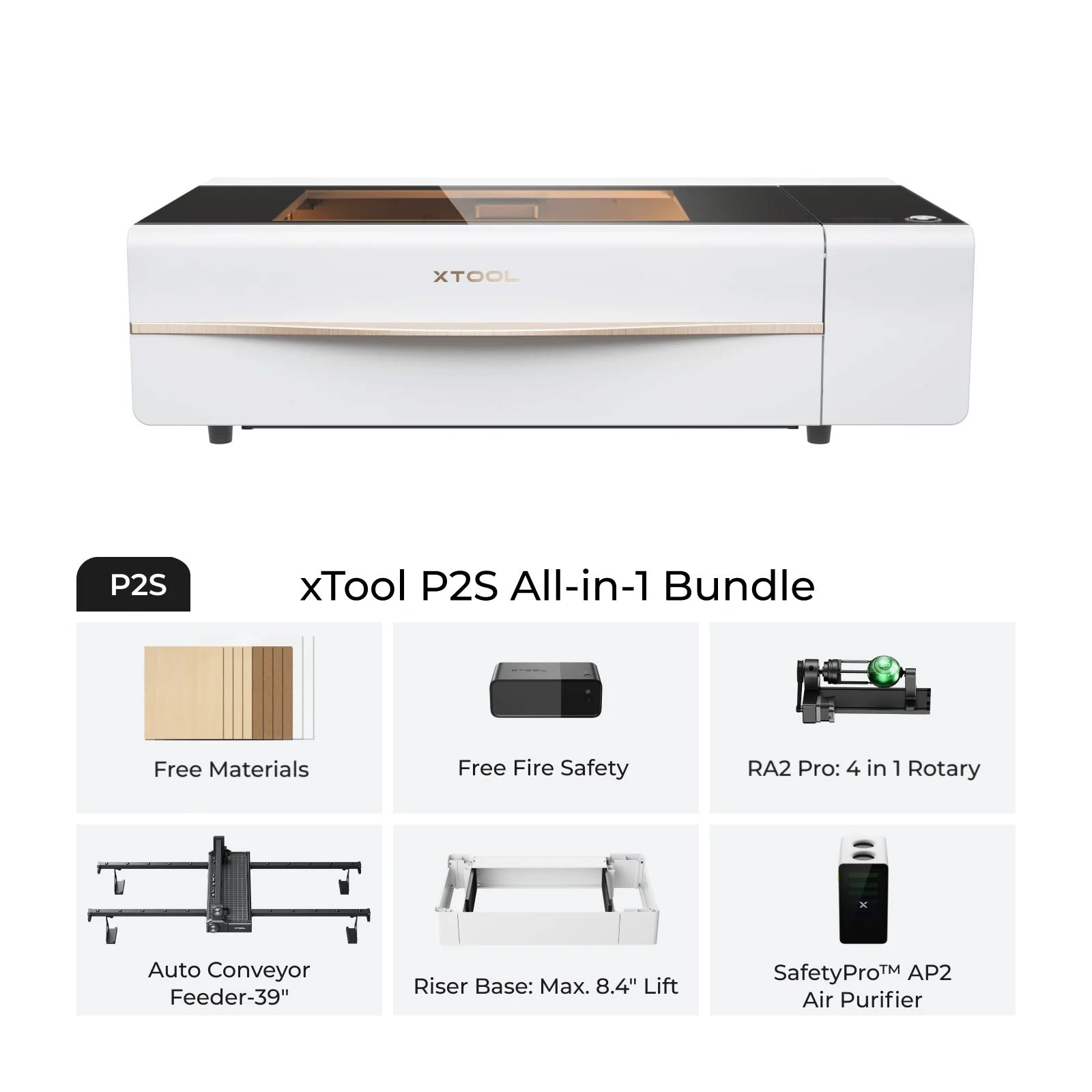 xTool P2S - (White)- All-in-1 Bundle