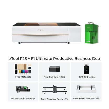 xTool P2S (White) + F1 Ultimate Productive Business Duo