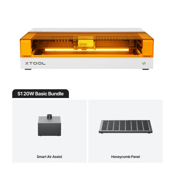 xTool S1: White Basic Kit Enclosed Diode Laser Cutter